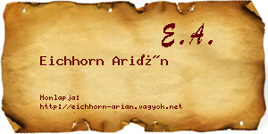 Eichhorn Arián névjegykártya